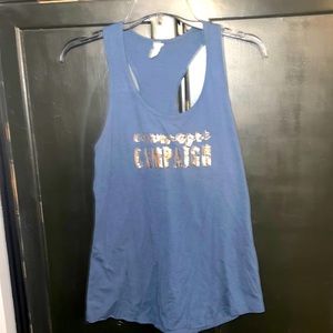 Champagne campaign navy blue tank top